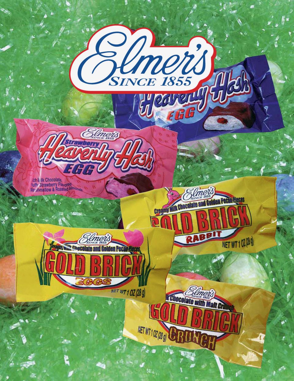 Elmer's Heavenly Hash and Gold Brick eggs ad