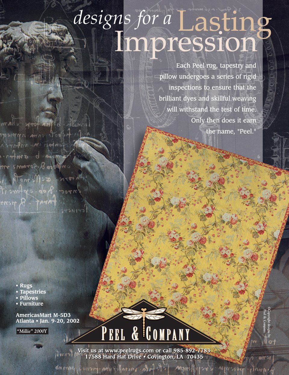 Peel & Company "Designs for a Lasting Impression" fabric ad